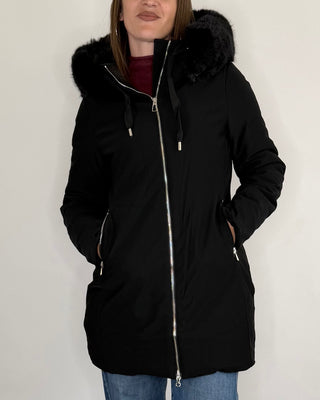 Habiti - Giaccone slim tessuto tecnico - NERO