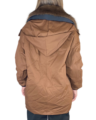 Motel - Parka con ecopelliccia - CIOCCOLATO