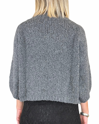 Habiti - Maglia bouclè manica 3/4 - ANTRACITE