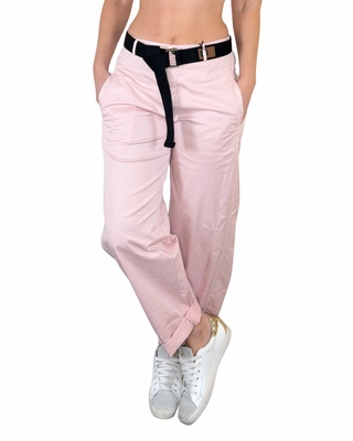 Habiti - Pantalone barrell cotone - ROSA