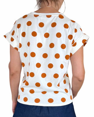 Habiti - T-shirt scatola a pois - MATTONE