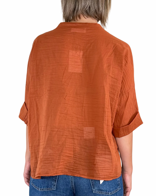 Habiti - Camicia scatola in mussola - MATTONE