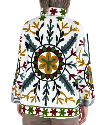 Habiti - Suzani in velluto ricamato - BIANCO