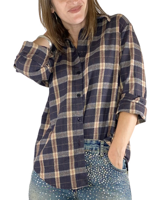 Habiti - Camicia quadri flanella - BEIGE