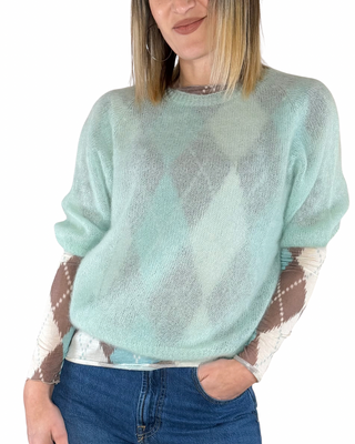 CADì - Maglia manica 3/4 kid mohair - VERDE ACQUA