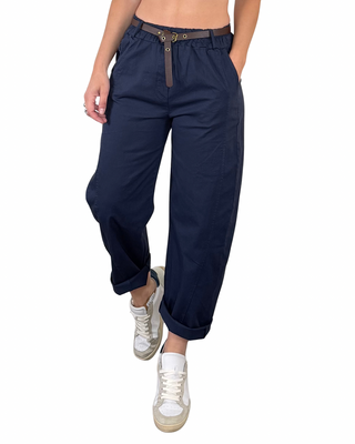Habiti - Pantalone barrel Fiorella - BLU
