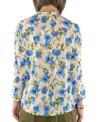 Habiti - Camicia fantasia 100% cotone - AZZURRO