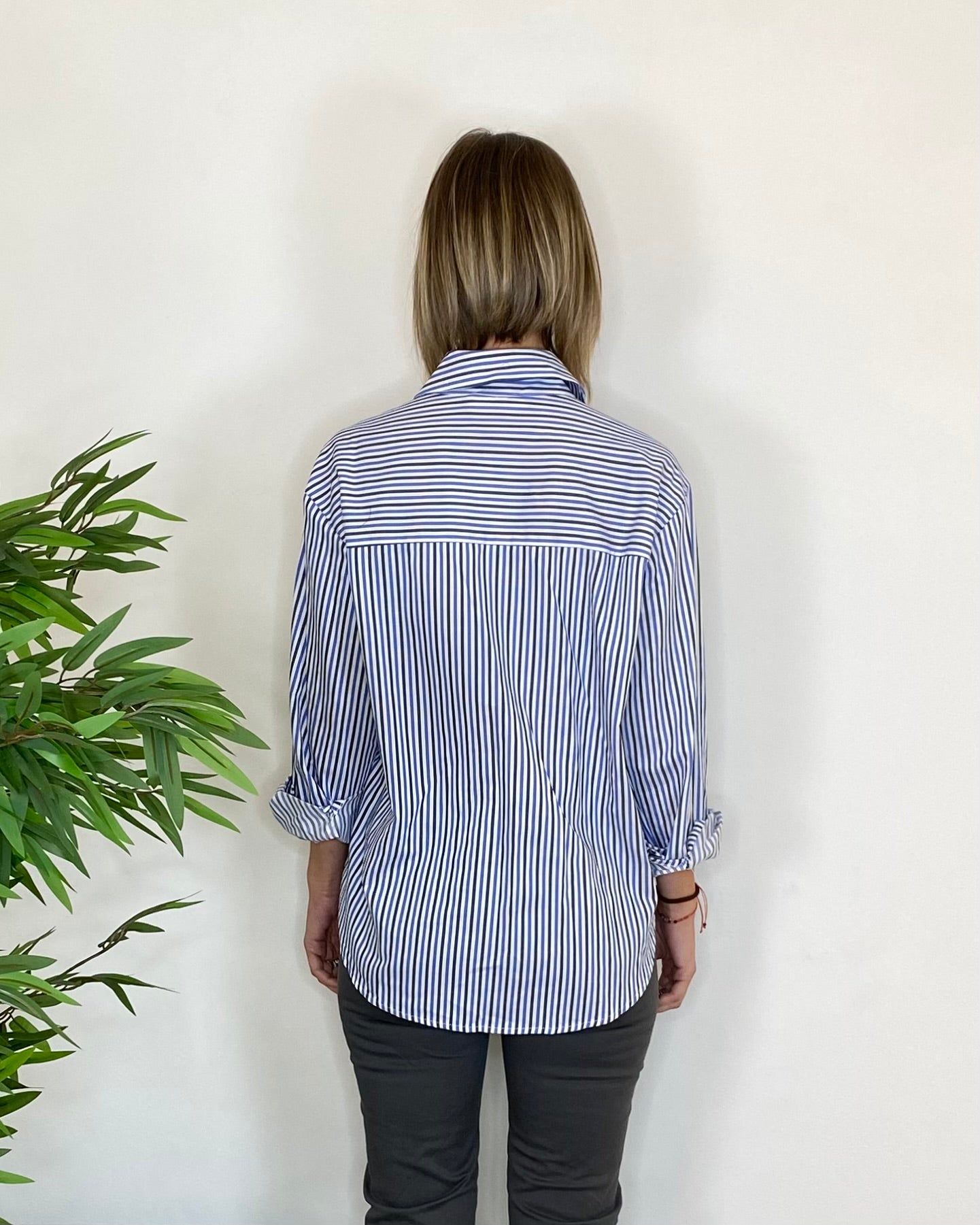 Camicia regular a righe - BLU