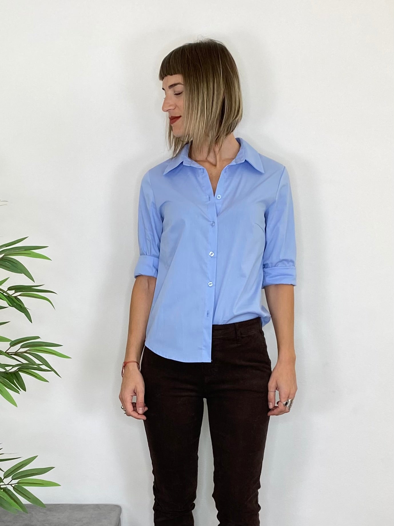 Camicia slim - CELESTE