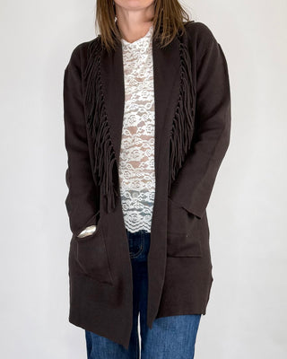 Susy Mix - Cardigan frange - MORO