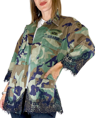 Tensione In - Giacca camouflage inserti pizzo - CAMOUFLAGE