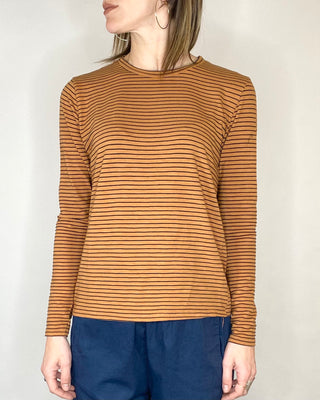 cadì - t-shirt righe m/lunga - mattone