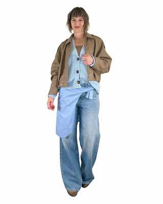 Vicolo - Cardigan in fettuccia - CELESTE