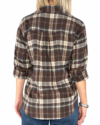 Habiti - Camicia quadri flanella - MOKA