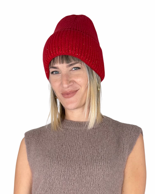 Susy Mix - Berretto con strass - ROSSO