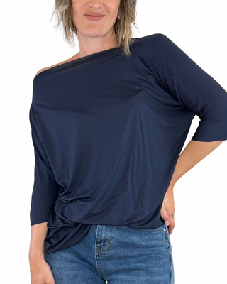 Vicolo - T-shirt over taglio vivo - BLU