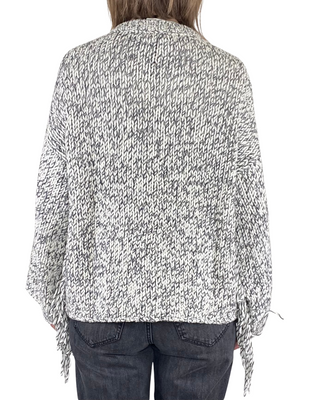 Vicolo - Cardigan melange con frange - GRIGIO