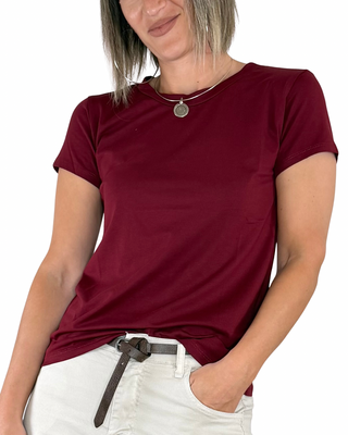 Habiti - T-shirt basica cotone - BORDEAUX
