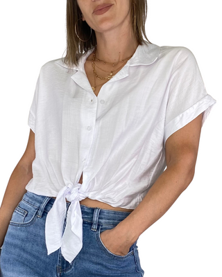 Habiti - Camicia manica scesa con nodo - BIANCO