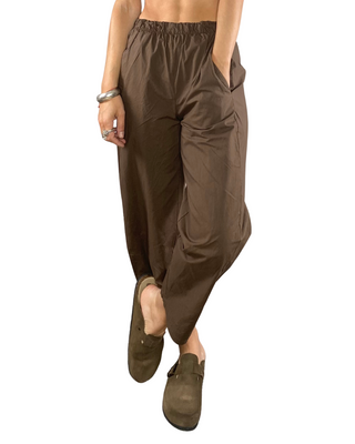 Habiti - Pantalone baloon 100% cotone - MORO