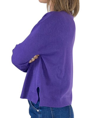 Vicolo - Maglia scatola spacchetti - VIOLA