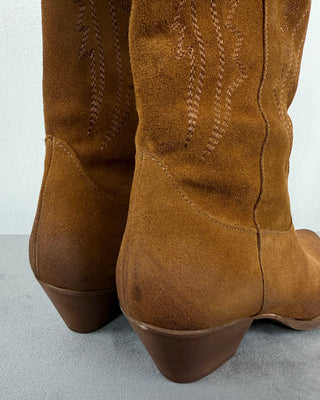 Susy Mix - Texano alto pelle scamosciata - cuoio