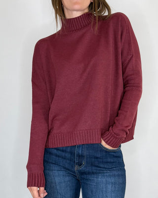 Susy Mix - Maglia lupetto a scatola - BORDEAUX