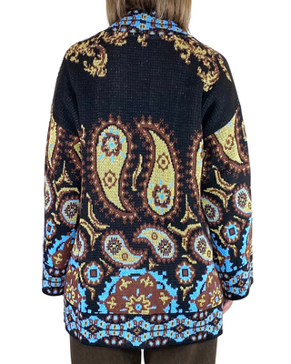 Tensione In - Cardigan corto etnico - NERO