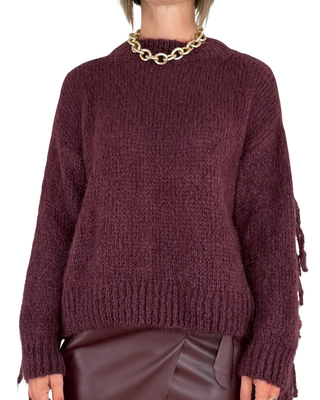 Habiti - Maglia mohair frange - BORDEAUX