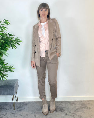 Habiti - Pantalone chino cotone - FANGO