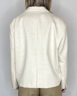 Vicolo - Blazer corto over micro paillettes - BURRO