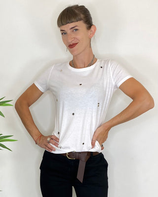 T-shirt con applicazioni - BIANCO
