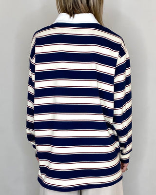 Tension In – Gestreiftes Poloshirt – BLAU