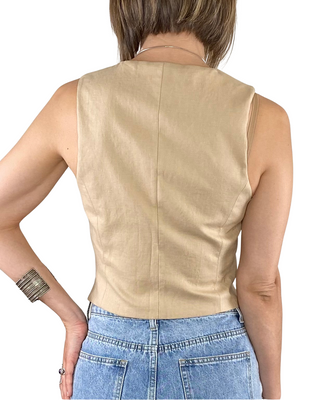 Vicolo - Gilet abbottonatura diagonale - BEIGE