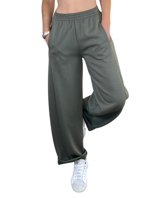 Habiti - Pantalone Japan scuba - VERDE MILITARE