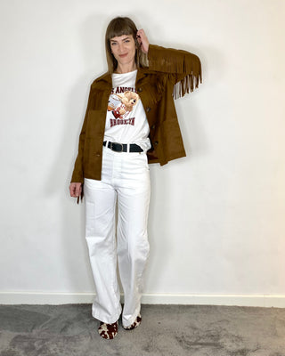 Tensione In - Giacca suede frange - COGNAC