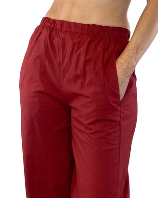 Habiti - Pantalone baloon 100% cotone - ROSSO INDIA