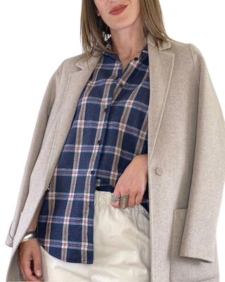 habiti - camicia quadri flanella - cammello