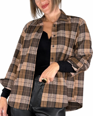 Habiti - Camicia flanella check - TABACCO