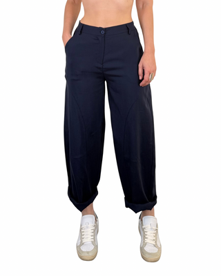 Habiti - Pantalone barrel in tencel - BLU