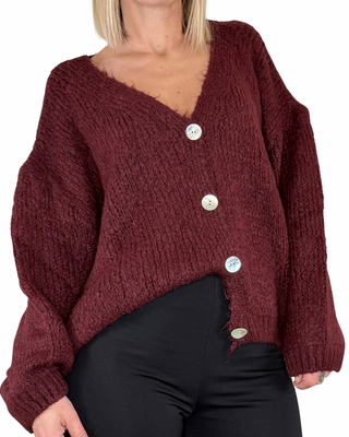 Habiti - Cardigan a scatola - BORDEAUX