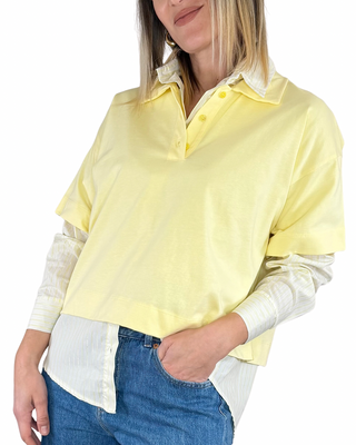 Vicolo - Polo scatola in jersey - GIALLO