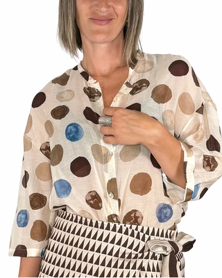 CADì - Camicia Margarita misto seta - BURRO