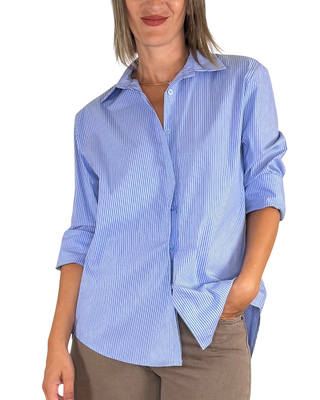 Habiti - Camicia stondata - AZZURRO