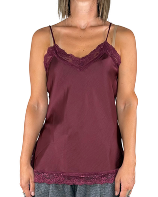 Habiti - Top con pizzo - BORDEAUX