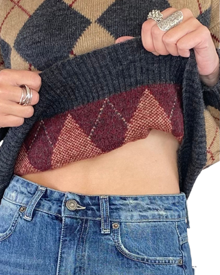 vicolo - maglia jaquard a losanghe - antracite