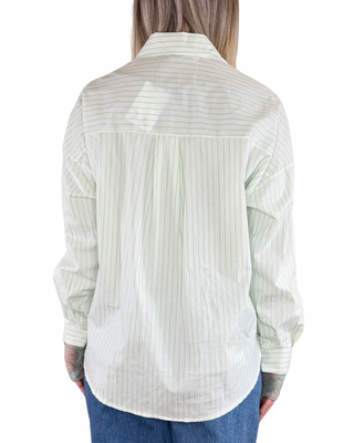 Habiti - Camicia bastoncino filo lurex - VERDE MENTA