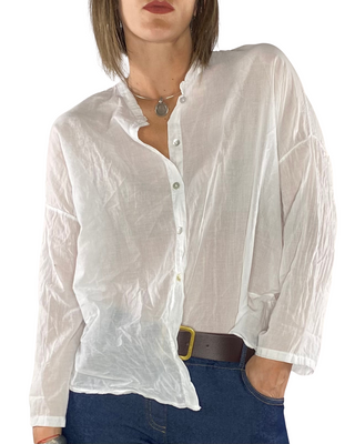 Habiti - Camicia mussola 100% cotone - BIANCO