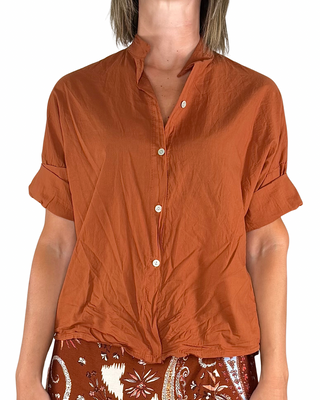 Habiti - Camicia in mussola di cotone - MATTONE