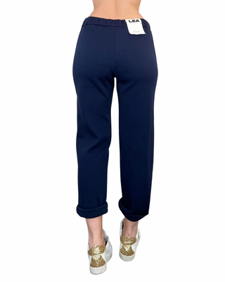 Souvenir - Pantalone sigaretta punto milano - BLU